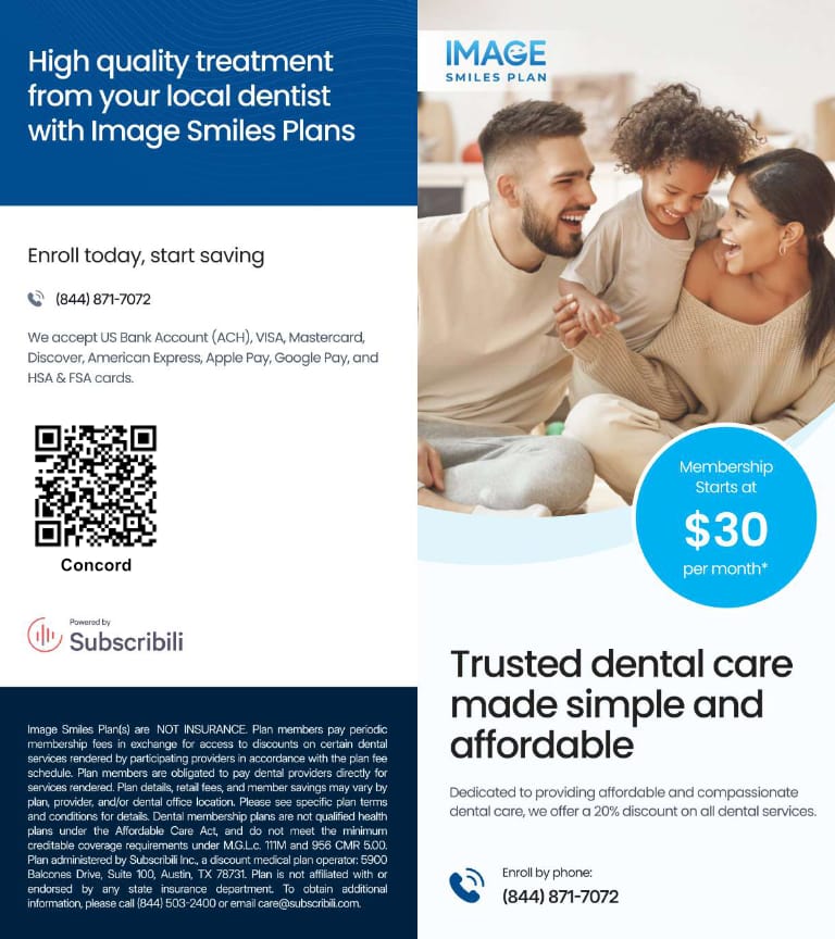 High quality treatment from your local dentist with Image Smiles Plans. Membership starts at $30 per month. Enroll today, start saving. (844) 871-7072